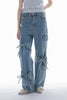 many ribbon cargo denim
