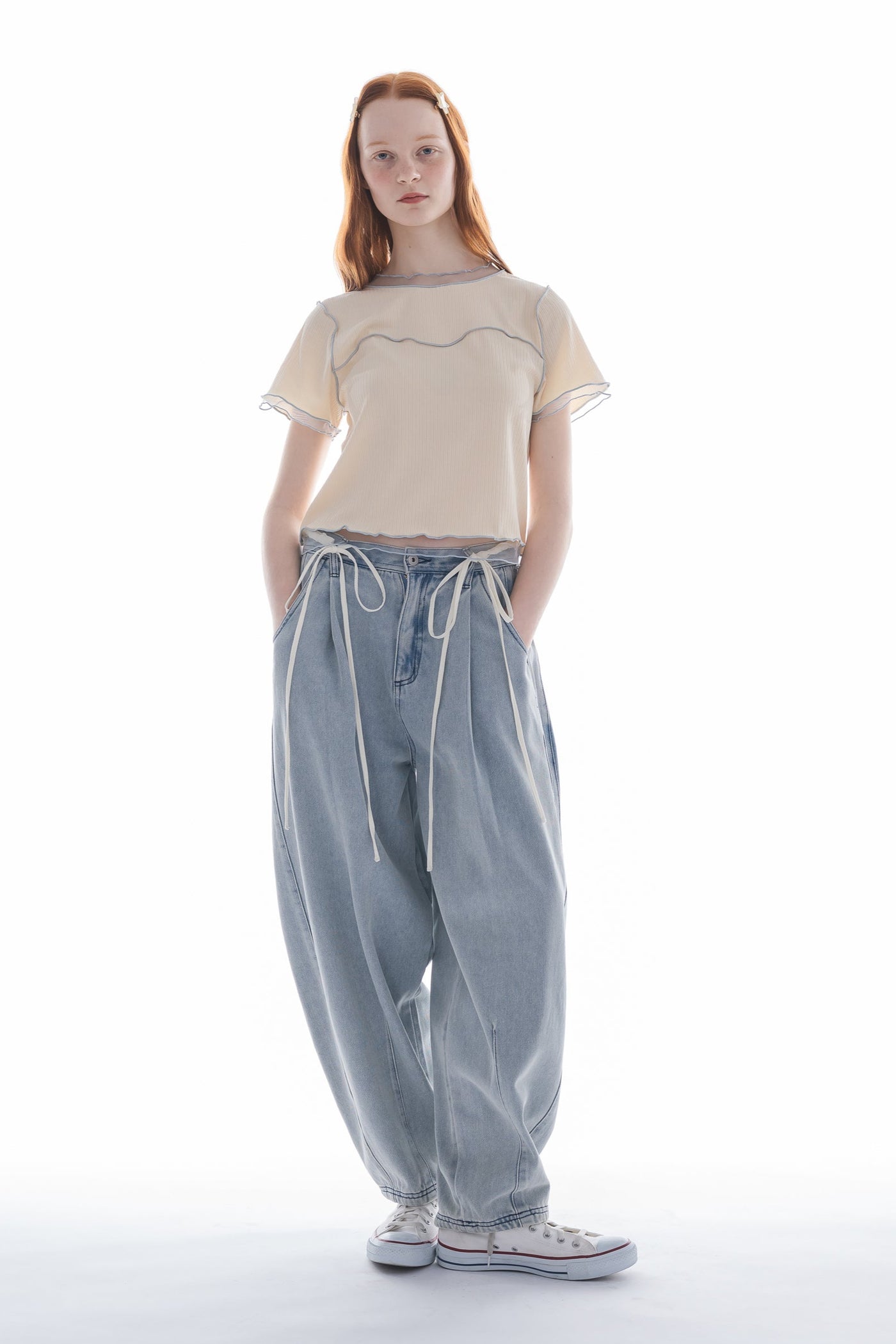 nae Sheer Layered Tops グレー　M nae Sheer Layered Tops グレー M