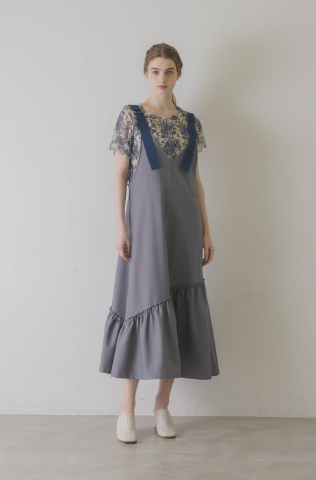suspenders tiered jumper skirt