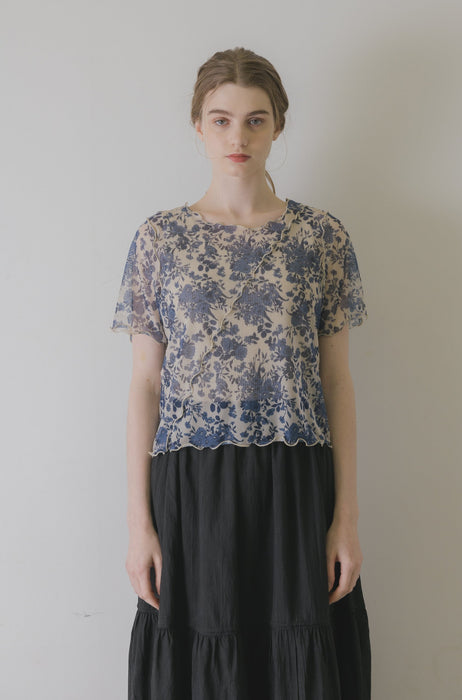 idem original short sleeve sheer mellow tops