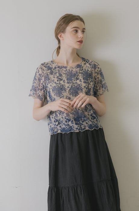 idem original short sleeve sheer mellow tops