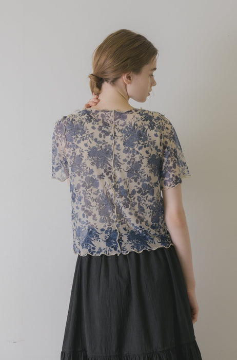 idem original short sleeve sheer mellow tops