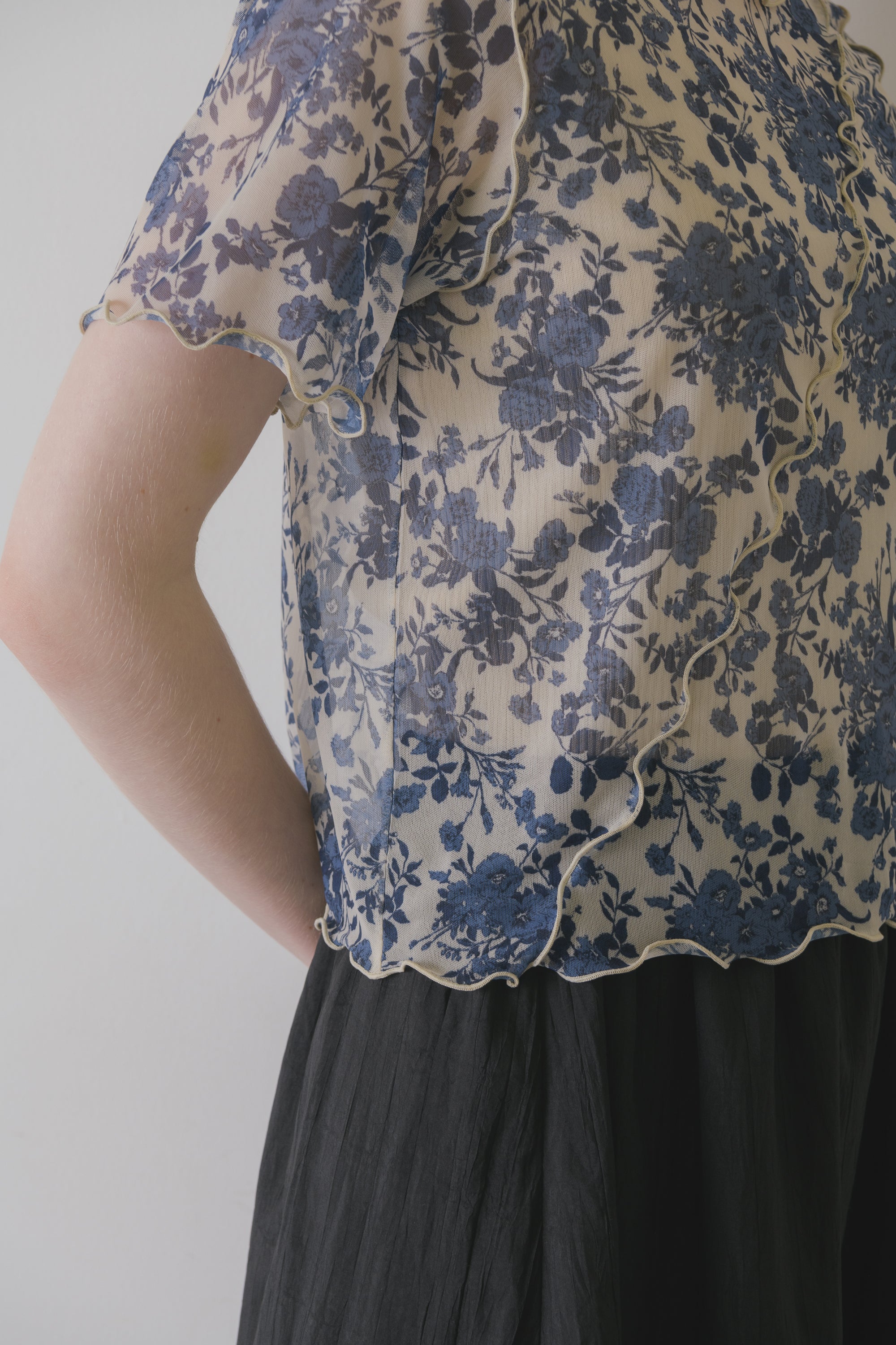 idem original short sleeve sheer mellow tops