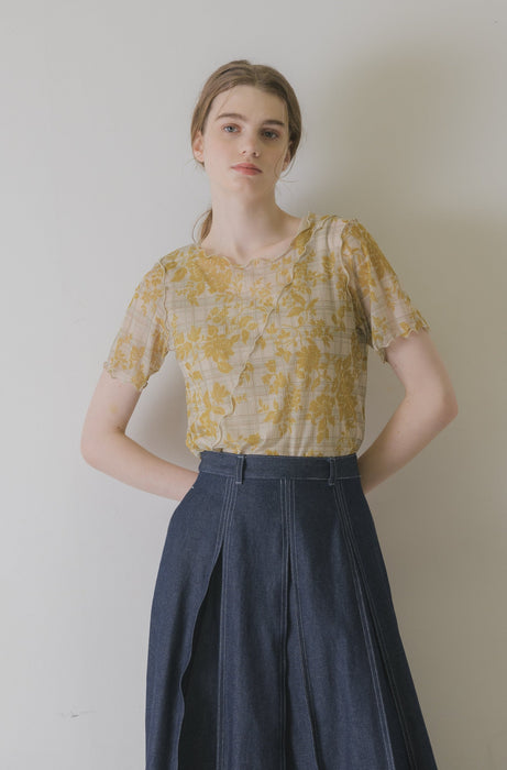 idem original short sleeve sheer mellow tops