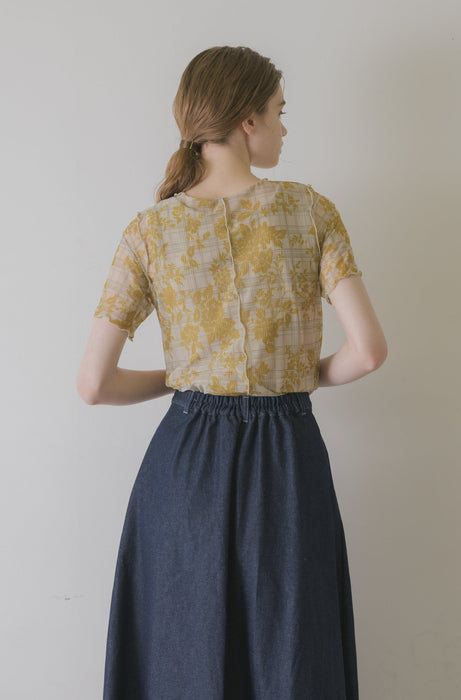 idem original short sleeve sheer mellow tops