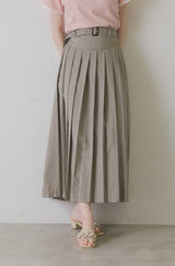 belted pleats skirt