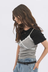 dot lace camisole