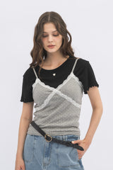 dot lace camisole