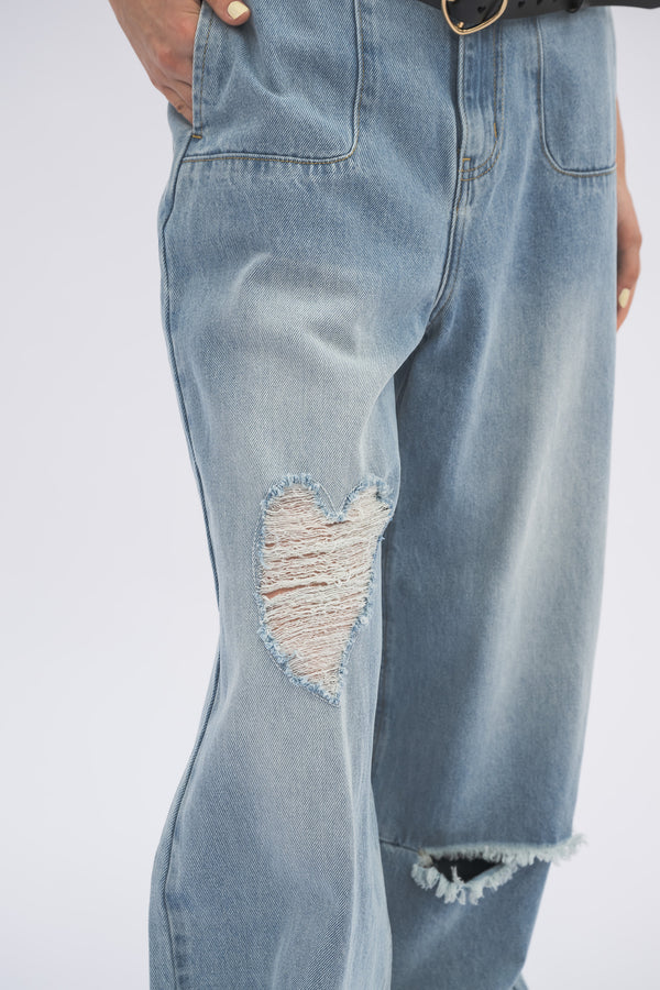heart damage denim