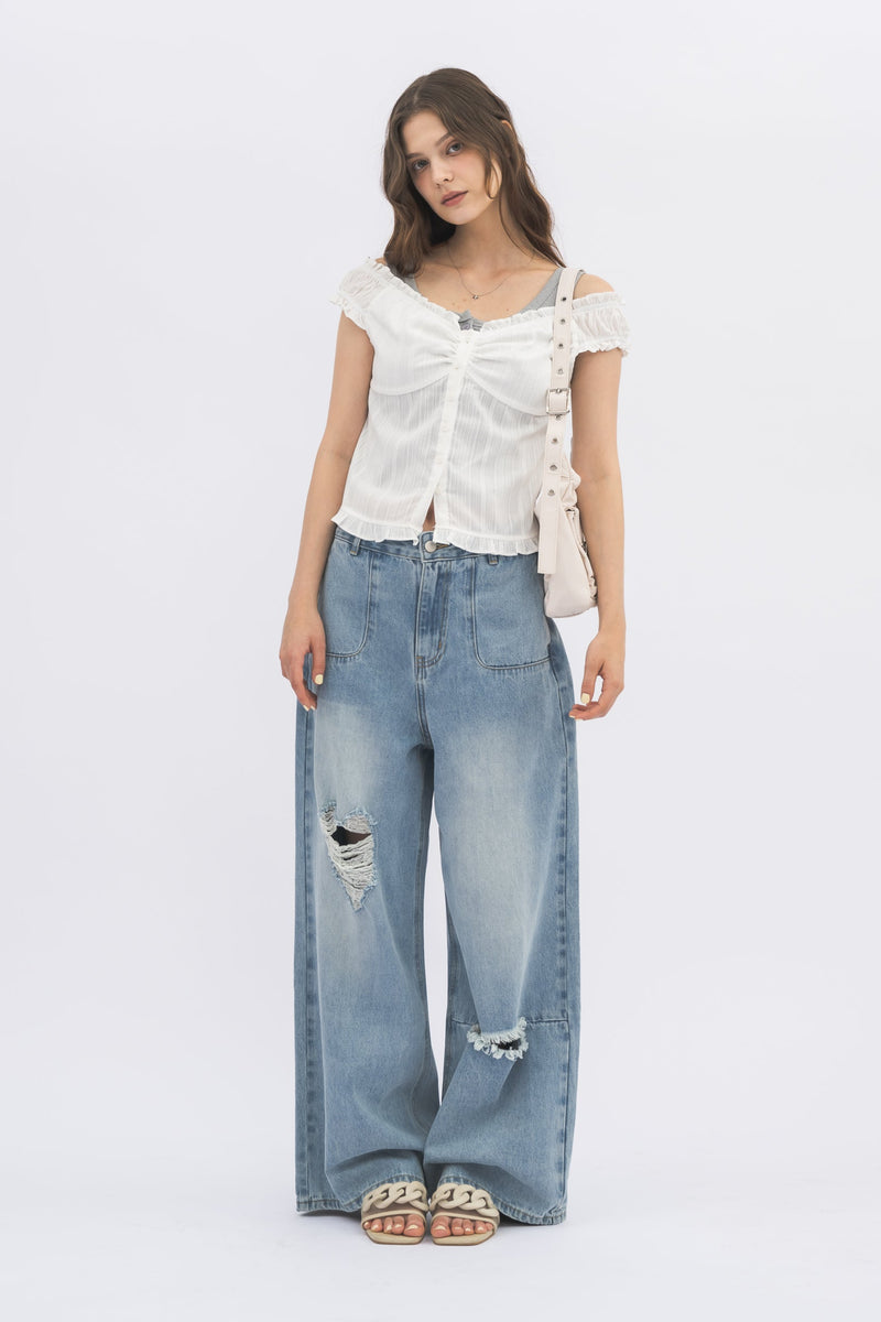 idem heart damage denim ハートダメージデニムパンツ L heart damage denim/ハートダメージデニムパンツ（デニムパンツ