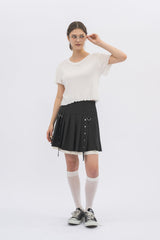 layered pleats mini skirt