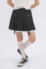 layered pleats mini skirt