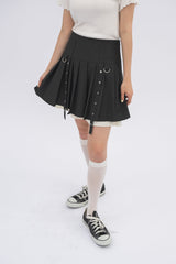layered pleats mini skirt