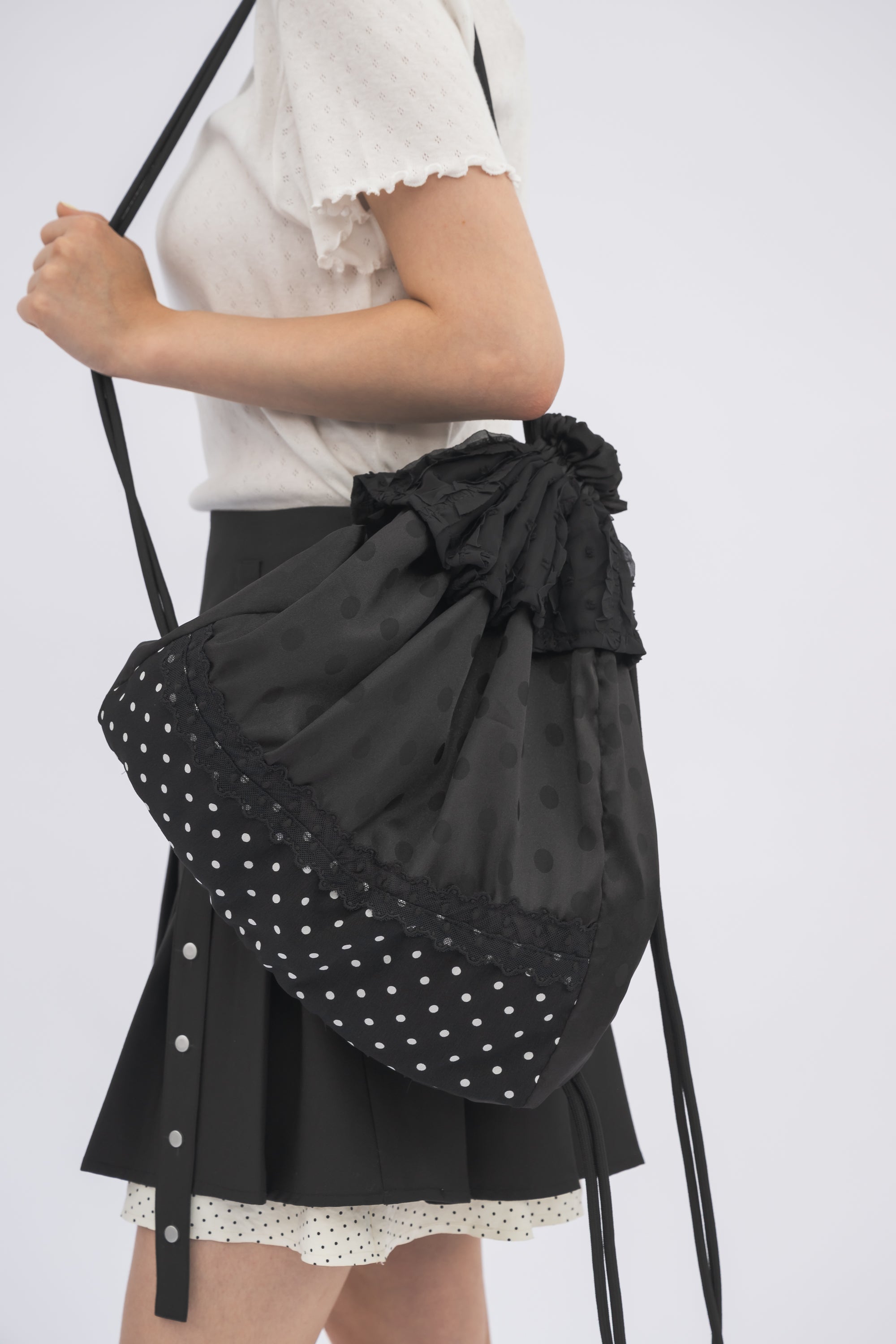 polka dot lace frill knapsack