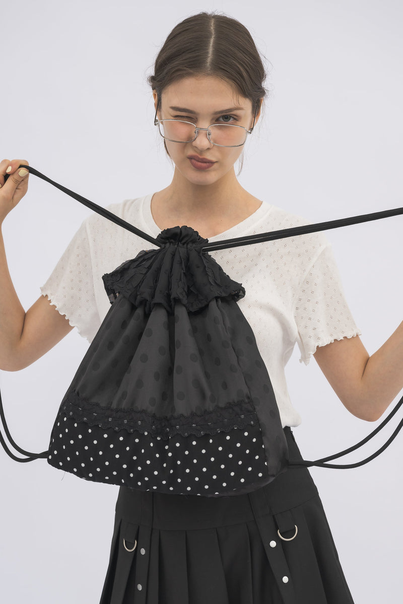 polka dot lace frill knapsack – idem