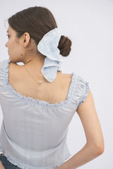 2way shirring puff frill blouse