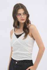 dot lace camisole