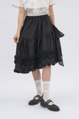 asymmetry frill 2way ribbon skirt