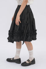 asymmetry frill 2way ribbon skirt