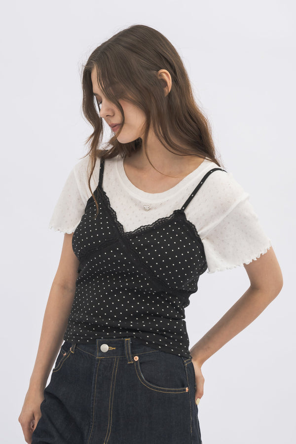 dot lace camisole