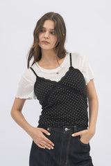 dot lace camisole