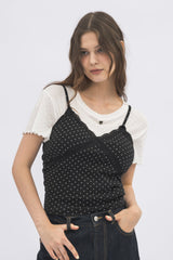 dot lace camisole