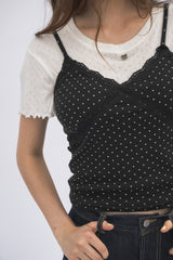 dot lace camisole