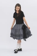 asymmetry frill 2way ribbon skirt