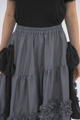 asymmetry frill 2way ribbon skirt