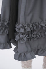 asymmetry frill 2way ribbon skirt