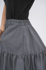 asymmetry frill 2way ribbon skirt