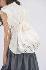 polka dot lace frill knapsack