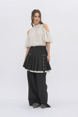 layered pleats mini skirt  ( NEW COLOR )