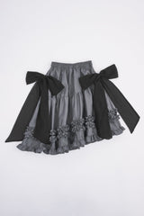asymmetry frill 2way ribbon skirt