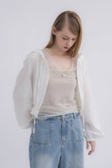 lace hoodie blouse