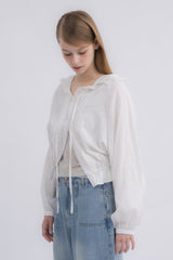 lace hoodie blouse