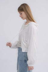 lace hoodie blouse