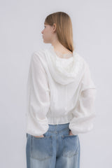 lace hoodie blouse