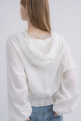 lace hoodie blouse