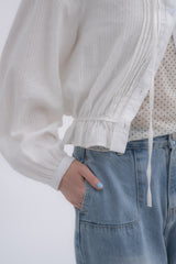 lace hoodie blouse