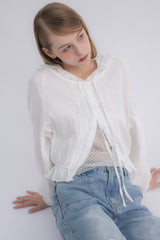 lace hoodie blouse