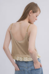 cup in velours frill camisole