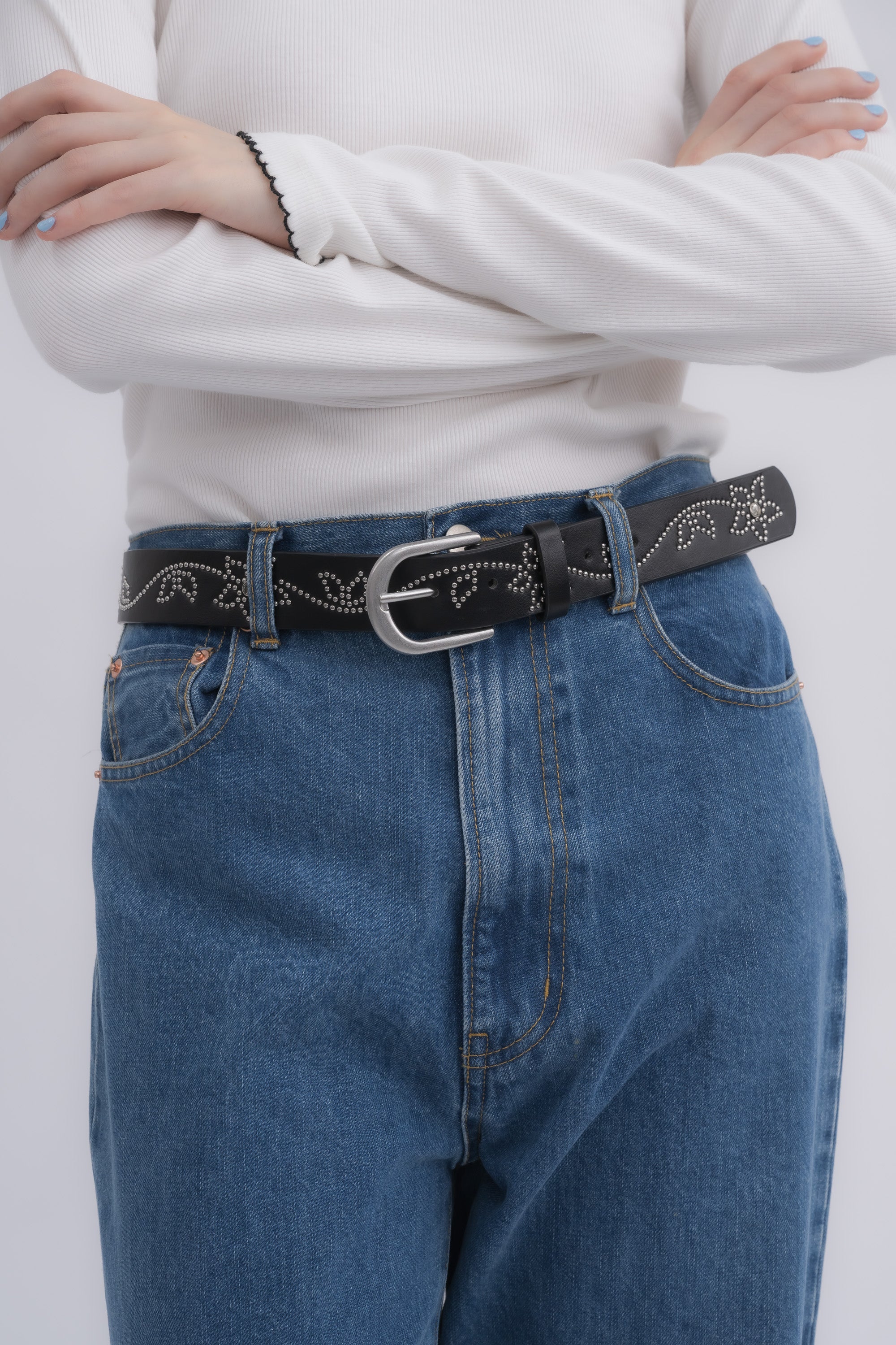 flower studs belt