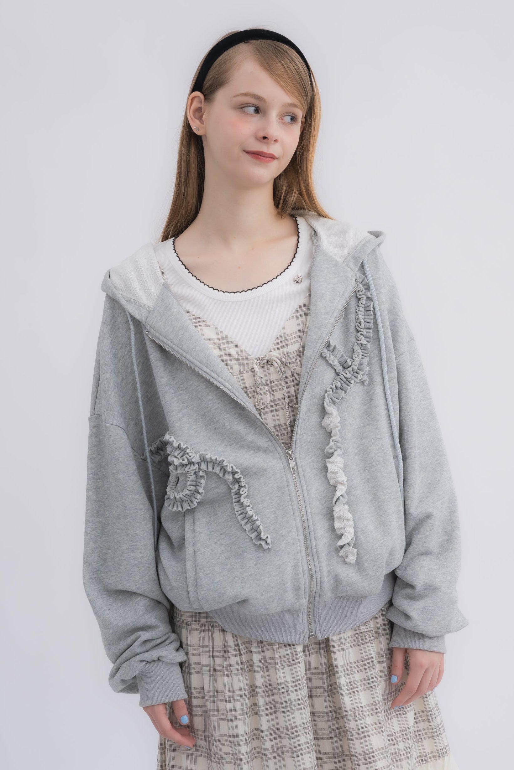 heart frill hoodie