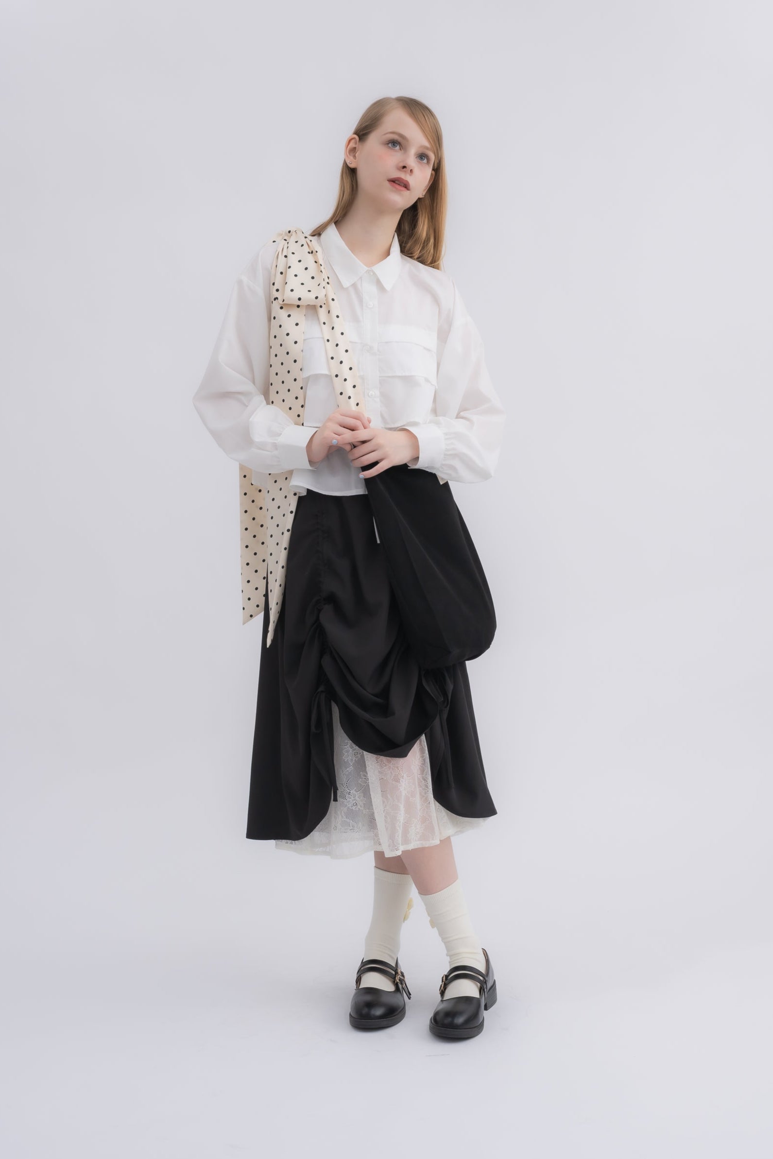 lace layered drawstring skirt (NEW COLOR)