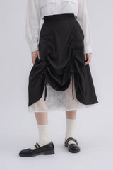 lace layered drawstring skirt (NEW COLOR)