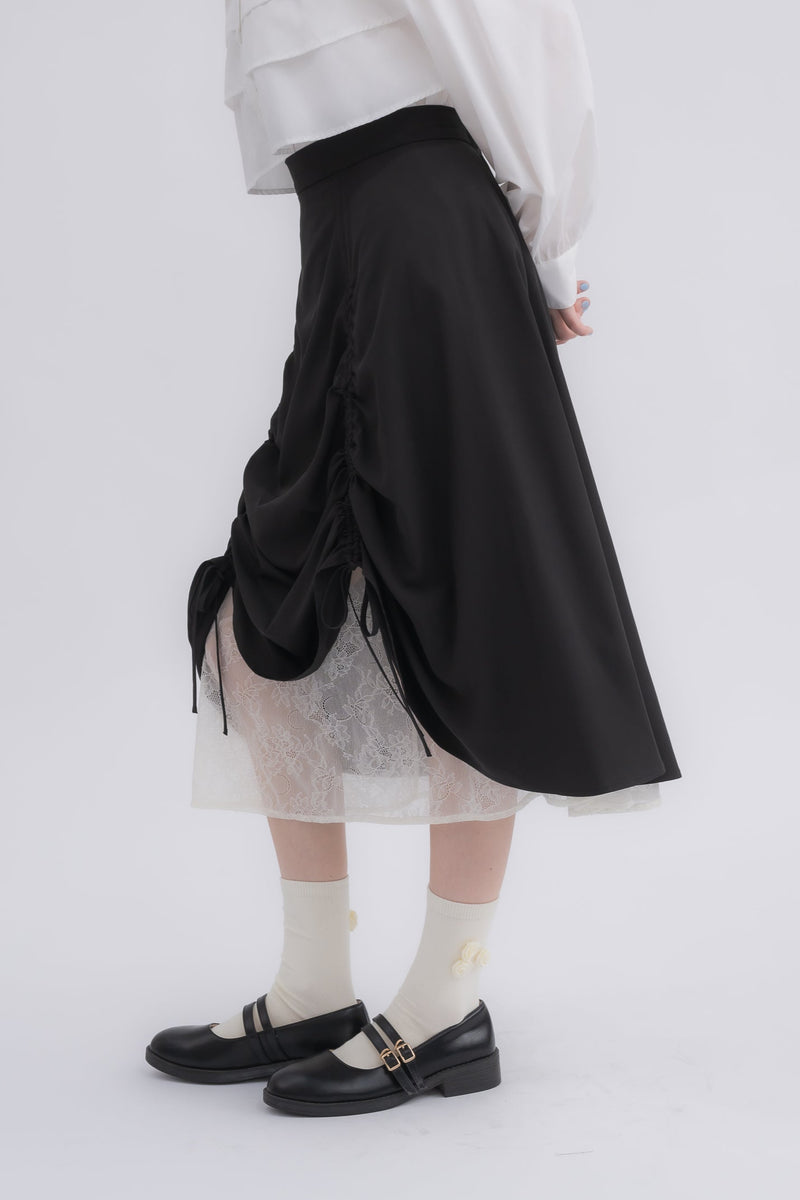 lace layered drawstring skirt (NEW COLOR) – idem