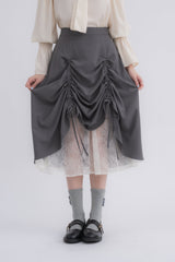lace layered drawstring skirt (NEW COLOR)