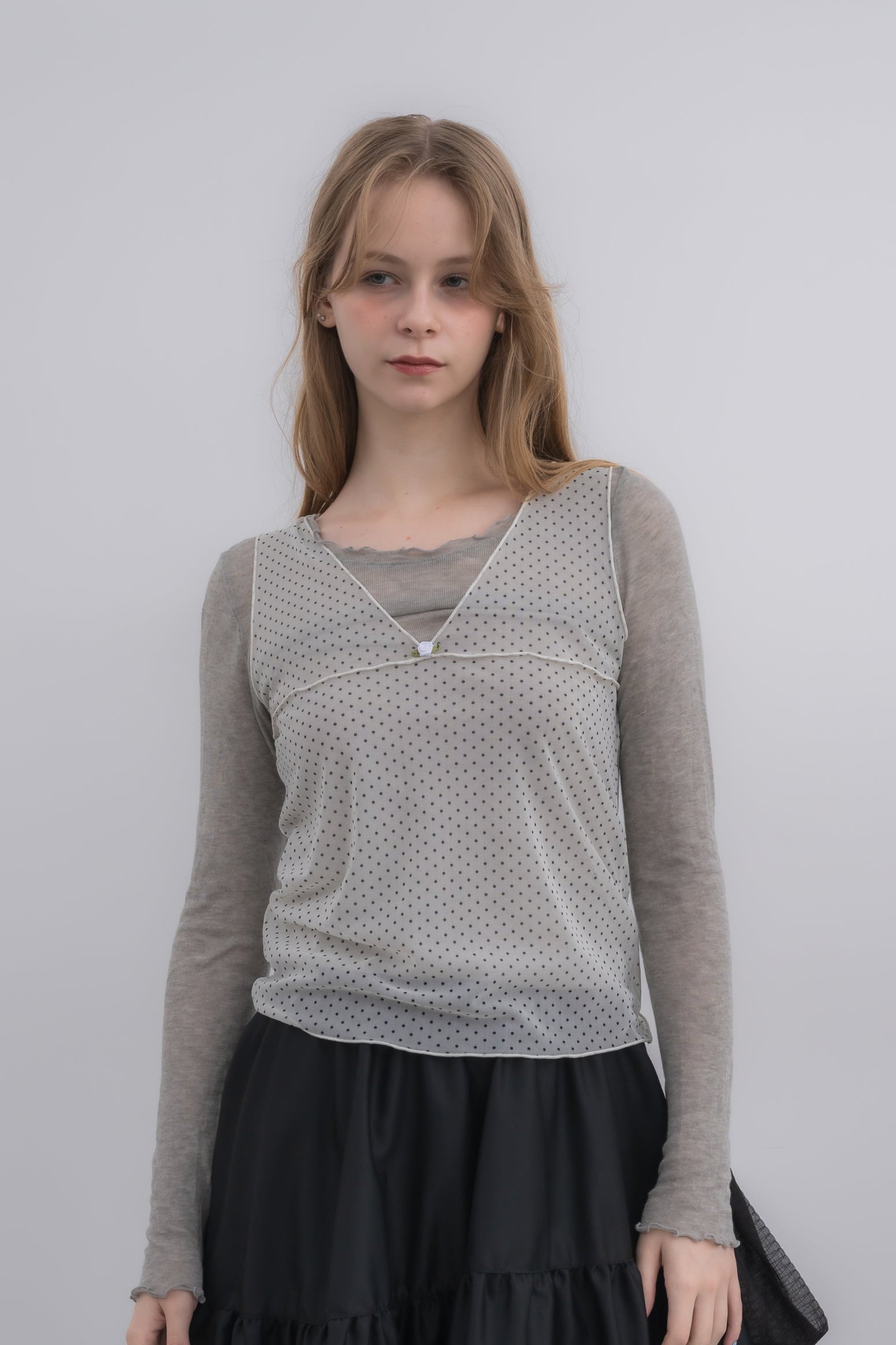 sheer dot tank top
