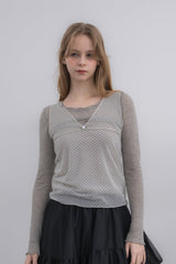 sheer dot tank top